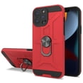 thumbnail image 1 of Kaleidio Case For iPhone 13 Pro Max (6.7") [Bumper Shield] Slim Shockproof Armor [Ring Stand] Protective 2-Piece Cover [Red/Black], 1 of 2