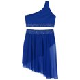 thumbnail image 4 of Riismen Kids Girls Lyrical Dance Dress Crop Tops with Skirt Leotard Ballet Dance Outfits Ballroom Dancewear Blue 14, 4 of 6