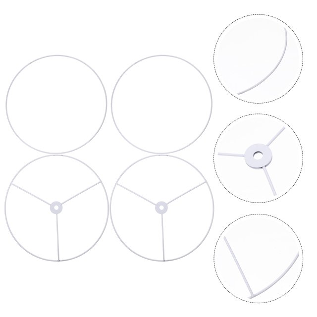 OULII 2 Sets of Iron Wire Lampshade Frame White for Table Light DIY Projects