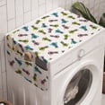 thumbnail image 1 of Tropical Washing Machine Organizer, Exotic Monochrome Style Pineapples in Triangle Shapes, Anti-slip Fabric Top Cover for Washer and Dryer, Charcoal Grey White, by Ambesonne, 1 of 1
