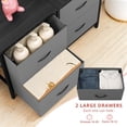 thumbnail image 4 of Nightstand, Bedside Table with 2 Storage Drawers, Wooden Top Fabric Cabinet Kids Mini Dresser for Bedroom, Closet, Entryway, College Dorm, Gray, 4 of 7