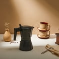 thumbnail image 4 of Stoneware Coffee Cups with Saucers, 6 Oz Cappuccino Cups Set of 4,Brown Yellow, 4 of 8
