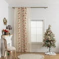 thumbnail image 6 of 2 Panels Modern Christmas Sheer Curtains, Bells Santa Claus Print, Rod Pocket Window Drapes for Living Room and Dining Room, Washable Polyester Voile, Decorative Transparent Curtain Panels, 6 of 7