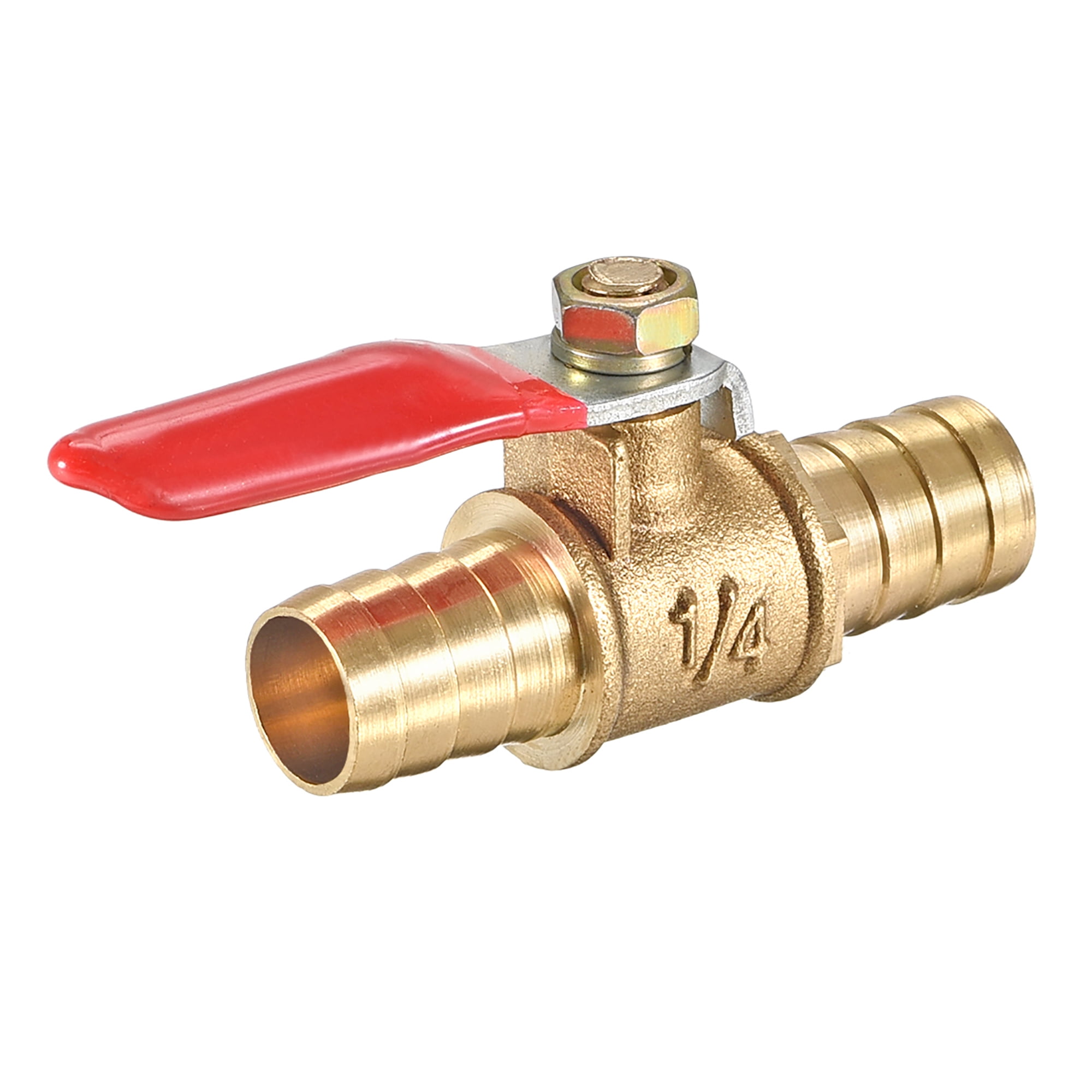 3/8" BSP Male to 10mm Hose Barb Brass Ball Valve Pipe Fitting Red Lever Handle 