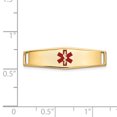 thumbnail image 2 of 14k Yellow Gold Epoxy Enameled Medical Alert Id Ctr Soft Plate # 816 Bracelet Component, 2 of 6