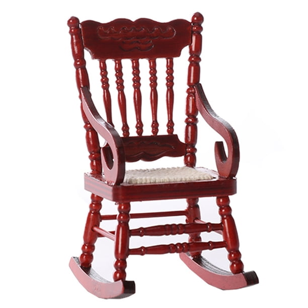 Btafrte Silla Comedor 1/12 Silla Mecedora en Miniatura para Casa Muñecas (marrón)