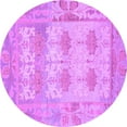 thumbnail image 1 of Ahgly Company Indoor Round Oriental Purple Traditional Area Rugs, 6' Round, 1 of 4