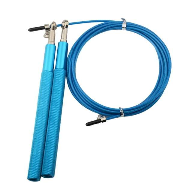 DYNWAVECA Skipping Rope Speed Jump Rope 118 Inch Length Adjustable Wear-Resistant, Boxing Training Portable Speed Umping Rope Speed Rope Thin Light Blue