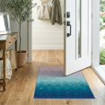 thumbnail image 2 of ODIKA 2'x3' Washable Throw Rug Non-Slip, Low Profile, Flatwoven, Easy Care Gradient Fish Scallop Waves Bubble Scale Ombre Mermaid Flowing for Hallway, Study Room, 2 of 7