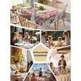 thumbnail image 5 of Watercolor Floral Gnomes Table Cloth, Waterproof Tablecloth for Square Tables, Spring Garden Butterflies Beige Reusable Washable Fabric Table Cover for Restaurant Kitchen Dining Tables 60"x60", 5 of 9