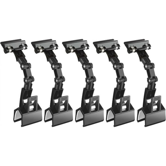 PinesC 5 Pack Adjustable Document Holder Flexible Rotatable Paper Holder for Typing Desktop Document Holder Paper Stand Copy Holder Clip for Computer Monitor Canvas Clamp (Black) Black