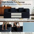 thumbnail image 3 of Sofa cama convertible con almohada cilíndrica, sofá de colchón plegable de corduro con marco de forma fija, sofá de pie para salón y dormitorio, 3 of 5