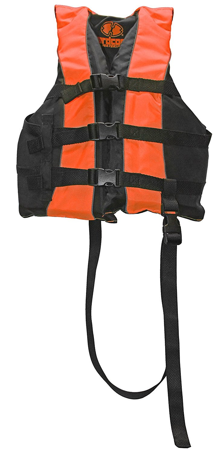 High Visibility Adult & Kids Life Jacket PFD USCG Type III Ski Vest w Leg Strap, 4 Adjustable straps allows vest to... by