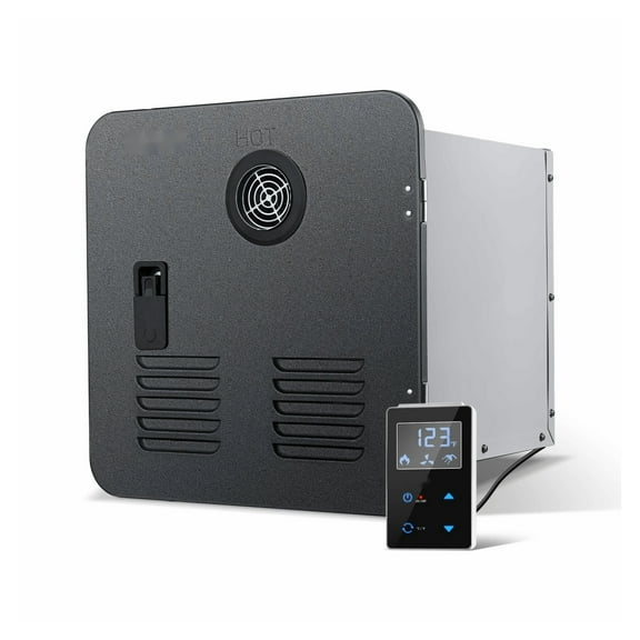 RV Tankless Water Heater 55000 BTU, RV Shower Heater with 15x15 Door & Controller, Black, Rapid Heat for RV Family Use, Outdoor Option