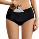 thumbnail image 2 of Gibobby Calzoncillos para mujer maidenform Ropa interior menstrual a de de algodón de color sólido para mujer con diseño de almohadilla cálida(Negro,CH), 2 of 5