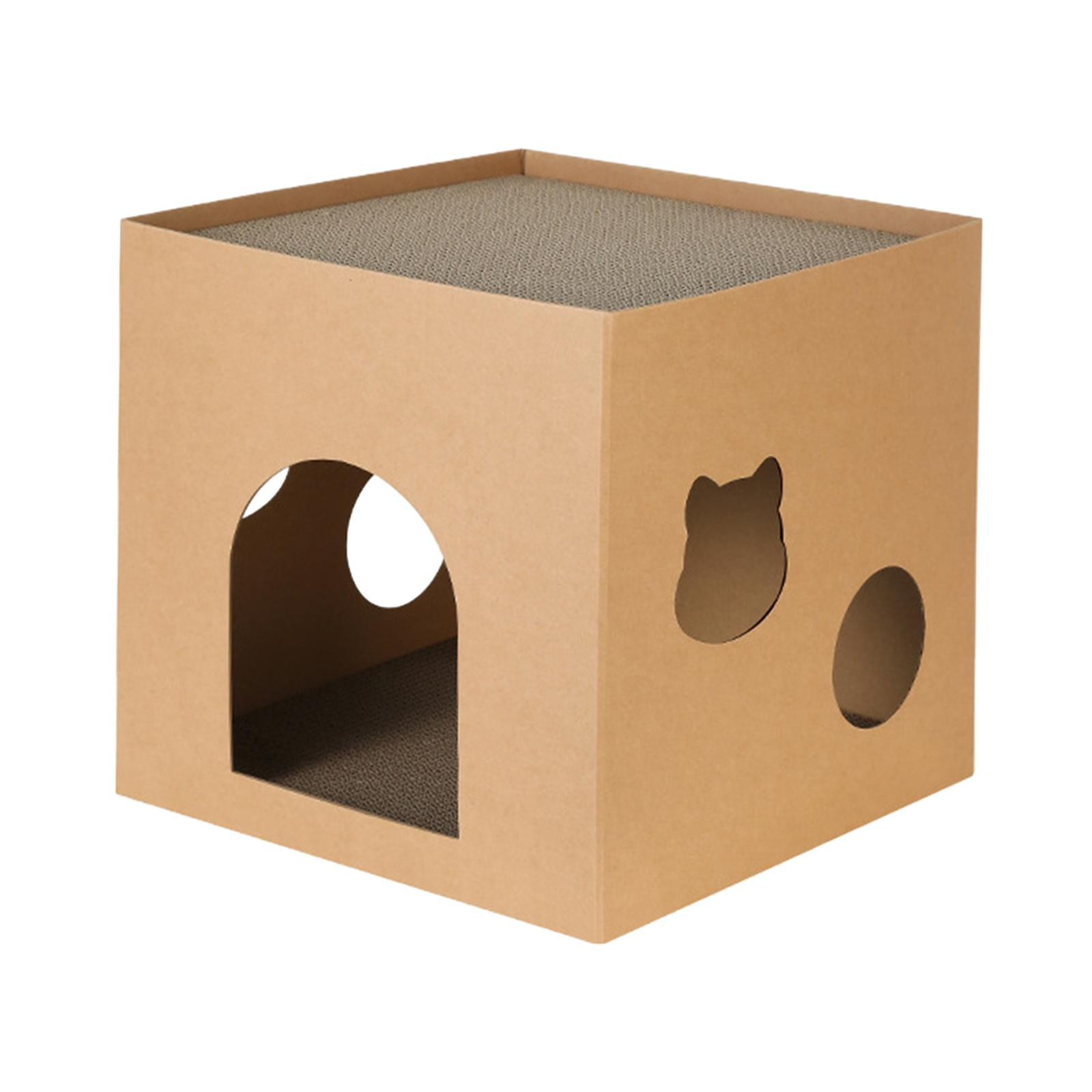 Bvdfgk Cat Box Cats Bed Pet Supplies Accessories with Scratch Pads Corrugated Cardboard Brown S