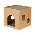 thumbnail image 4 of Cat Cardboard Scratcher, Cat Cardboard House with Scratch Pads Cat Box Cats Bed for Indoor, Hideout for Cat Rabbit Bunny Brown S, 4 of 10