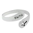 thumbnail image 5 of Faithful Embrace Cross Open Ended .925 Sterling Silver Band Ring-7, 5 of 5