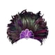 thumbnail image 3 of Tocado de plumas, accesorio para la cabeza, diadema de satén para festivales. Púrpura, 3 of 9