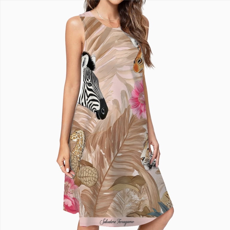 safari cocktail dress Statement Safari Organza Square Neck Dress