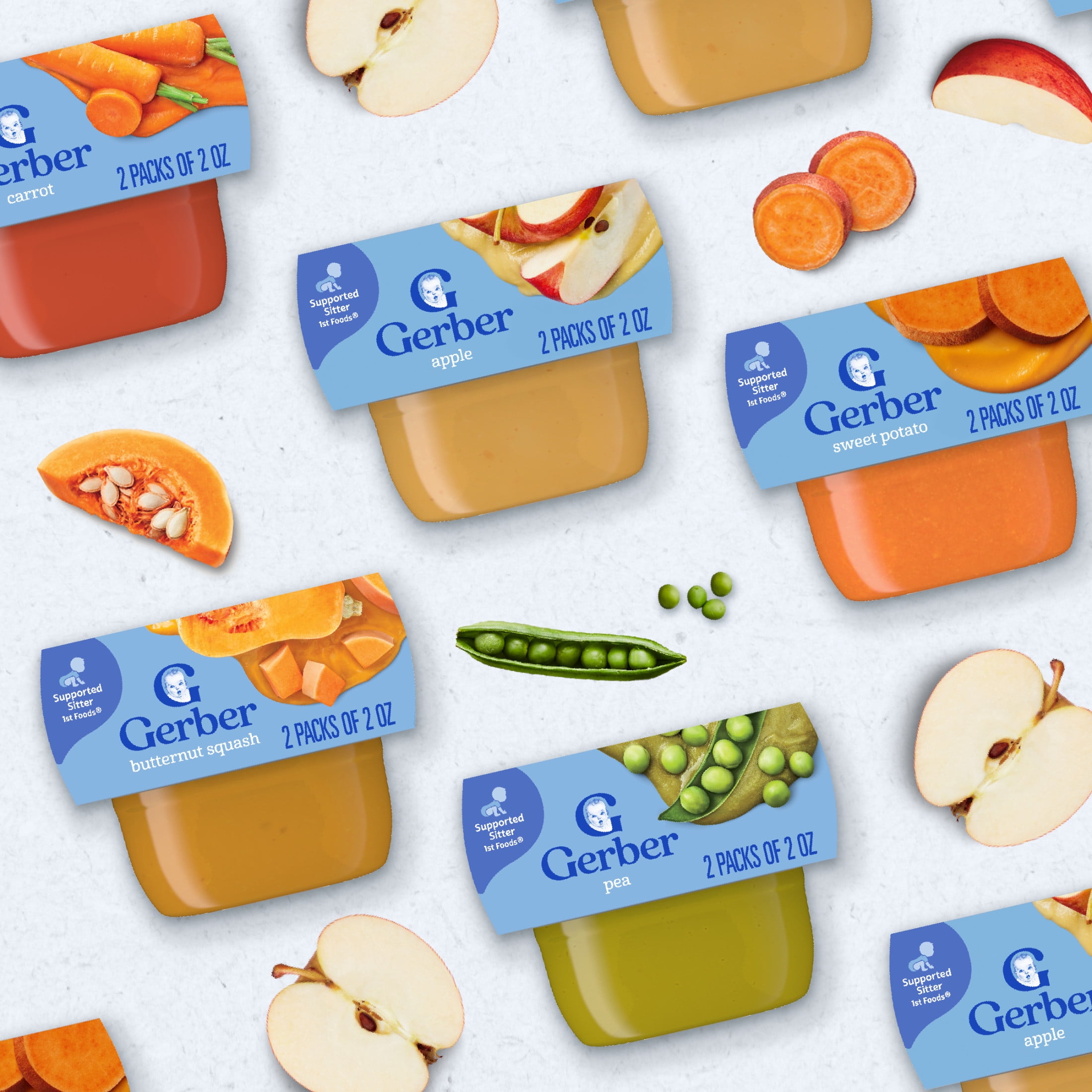 (8 pack) Gerber 1st Foods Baby Food, Pear, 2 oz Tubs (2 Pack)