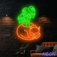thumbnail image 4 of Handmadetneonsign Cat Monstera Leaf Neon Sign, Cat Sleeping Led Sign, Monstera Leaf Wall Art Light 94140, 4 of 5