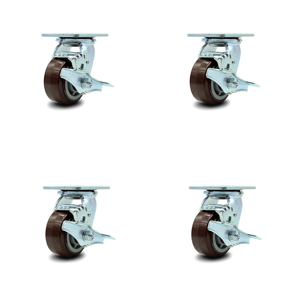 4 Workbench Retractable Leveling Swivel Casters 2205lb Capacity Heavy Duty GD80F 