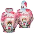 thumbnail image 3 of Hello Valentine’s Day Exotic Shorthair Flower Crown Romantic Pink Floral All Over Print 3D Hoodie Unisex Merch Hoodies Cat Lover Kitten Owner Gifts - 00031, 3 of 6