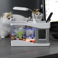 thumbnail image 4 of Fdit Multifunctional Fish Tank,Multifunctional USB Rechargeable Mini Fish Tank Aquarium with Clock Function LED Light,Fish Tank, 4 of 7