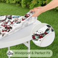 thumbnail image 5 of Multicolor Christmas Snowman Pattern Round Fitted Tablecloth with Elastic Edge,Dining Table Cover Waterproof,Outdoor Round Tablecloth for Camping,Dining,Indoor and Outdoor, 5 of 7