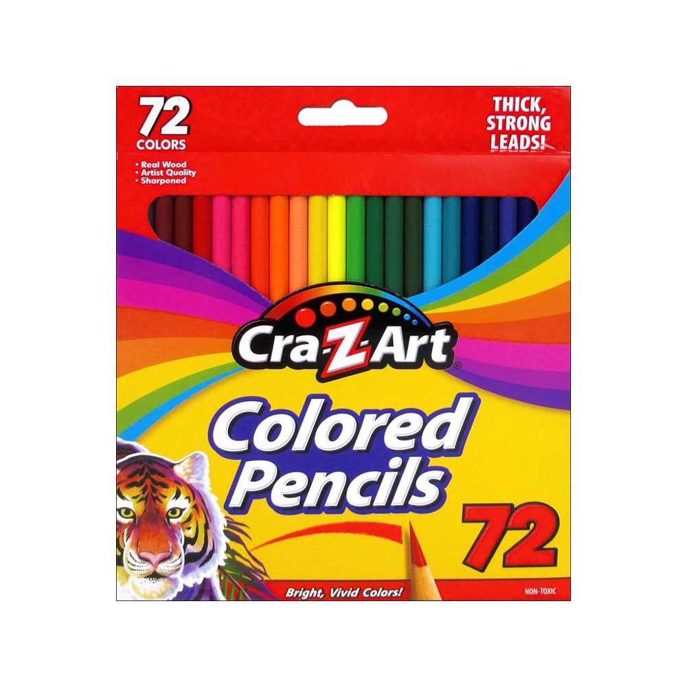 CraZArt Real Wood, Presharpened Strong Colored Pencils, 72 Count