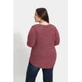 thumbnail image 4 of CASSIE LIZ Plus Size Tops Womens 3X Casual Red Lightweight Sweatshirts Striped Classic V-neck Tops Fall and Winter Pullover Tunics Sweaters 3XL 22W 24W, 4 of 7
