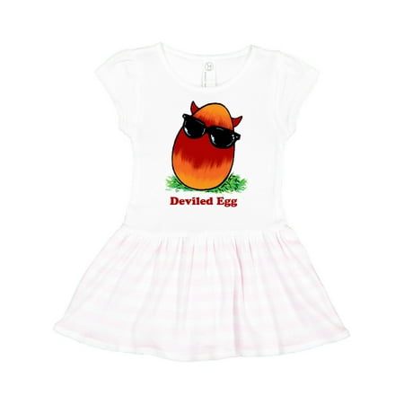 

Inktastic Easter Red and Orange Deviled Egg with Horns and Sunglasses Gift Toddler Girl Dress