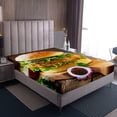 thumbnail image 4 of Erosebridal Hamburger Bed Sheets Twin Adults,Chicken Hamburger Sheet Set Funny Home Decor,Fast Food Themed Fitted Sheet Chicken Burger Top Sheet, 4 of 5