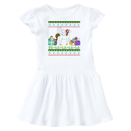 

Inktastic Christmas Festive Unicorns Fa-La-La-La-La Gift Toddler Girl Dress