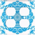 thumbnail image 3 of Metal Light Switch Plate Cover Mandala Blue White Flower Tile Pattern MDL067, 3 of 13