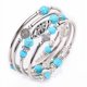 thumbnail image 2 of Pulsera de estilo retro para mujer, pulsera envolvente de piedra natural turquesa / ojo de tigre Pulsera multi - redonda con cuentas de piedra natural en capas brillar Electrónica, 2 of 3