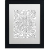 Trademark Fine Art "Mandala One" Canvas Art by Hello Angel, White Matte, Black Frame