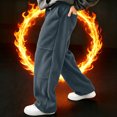 thumbnail image 5 of Mifsaly Mens Fleece Pants Warm Thick Winter Jogger Pants Casual Loose Fit Elastic Waistband Lounge Bottoms with Pockets Dark Gray,XXXL, 5 of 9