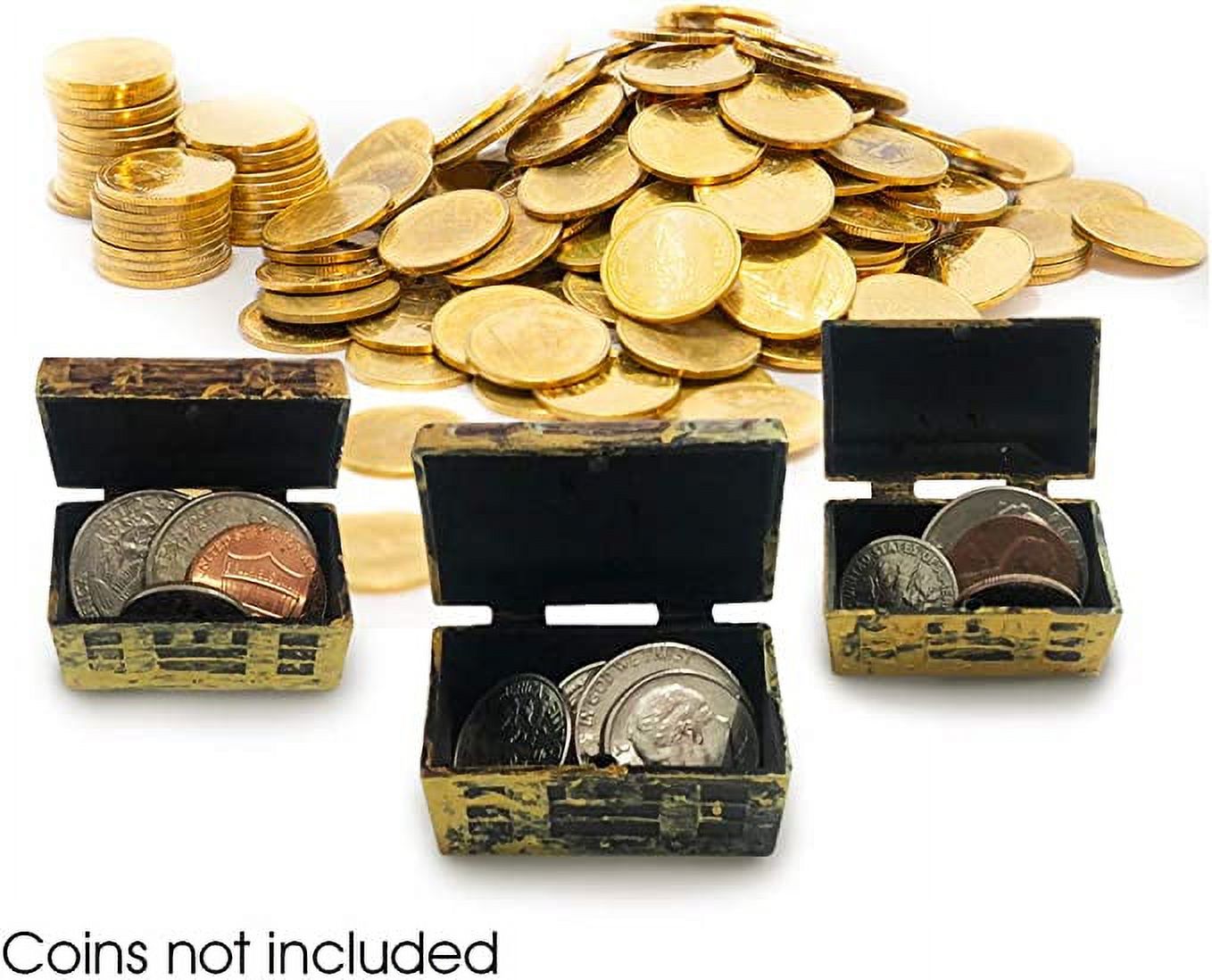 Nvzi Mini Pirate Treasure Chests, Set of 24, 1.5 Inch Plastic Chests with a Gold Finish, Cool Pirate Birthday Party Favors Supplies for Kids, Unique Decorations and Goodie Bag Stuffers