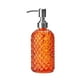 thumbnail image 3 of Dispensador de jabón líquido de vidrio rellenable con mecanismo de acero inoxidable 304. Naranja, 3 of 9