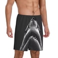 thumbnail image 2 of Pofeuu Black And White Shark Print Men's Soft Woven Elastic Waistband Sleep Pajama Short-3X-Large, 2 of 6