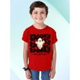 thumbnail image 2 of Spooky Vibes Cute Ghost Halloween Costume Youth T-shirt, XS, Red, 2 of 6