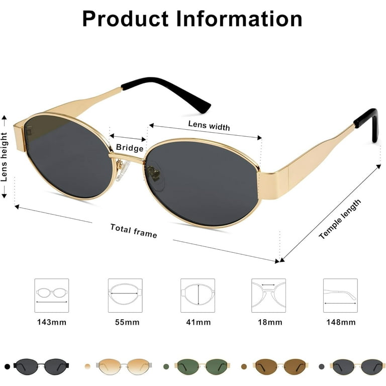 SOJOS UV Protection Unisex Classic Retro Oval Trendy