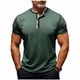 thumbnail image 2 of Tops para hombre, blusas y camisas de manga corta con cuello redondo para hombre, camisas casuales de verano de color liso, camisa de manga corta con botones y cuello redondo, camisa de poliéster para, 2 of 8