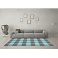thumbnail image 3 of Ahgly Company Indoor Round Abstract Turquoise Blue Contemporary Area Rugs, 3' Round, 3 of 4