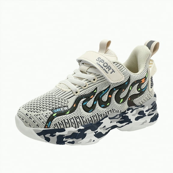 TOWED22 Toddler Boys Girls Running Shoes Kids Tennis Shoes Sneakers Athletic Shoes for Little Kid/Big Kid(Beige,13)