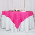 thumbnail image 6 of Efavormart 72"X72" Fuchsia Accordion Crinkle Taffeta Table Overlay, Square Tablecloth Topper, 6 of 10
