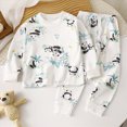 thumbnail image 2 of TOWED22 Toddler Boys Fall Winter Set Long Sleeve Cute Print Graphic Crewneck Sweatshirt Elastic Waist Joggers 2 Piece Warm Outfits Clothes(Sky Blue,4-5 Y), 2 of 5