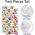 thumbnail image 2 of GZHJMY Fingertip Hand Towels, 2 Pack Pcs Color Animal Paw Prints Absorbent Face Bath Towels for Bathroom Kitchen, 30"x15", 2 of 6